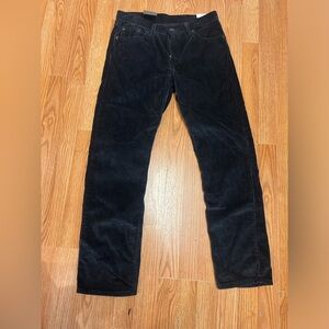 Levi black corduroy pants straight leg size 29 x 30